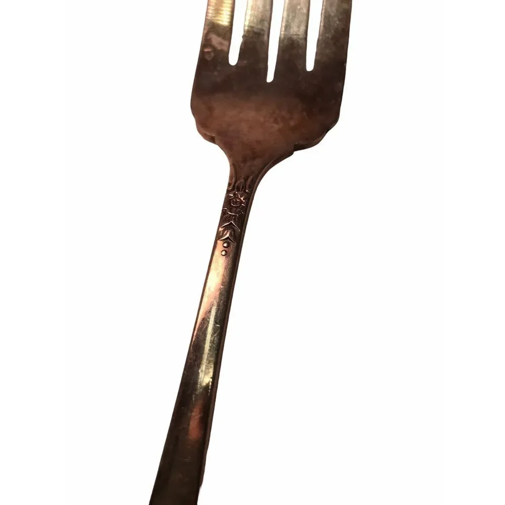 Vintage Flatware Fork Distinction silver plate by oneida Large serving fork 8.5